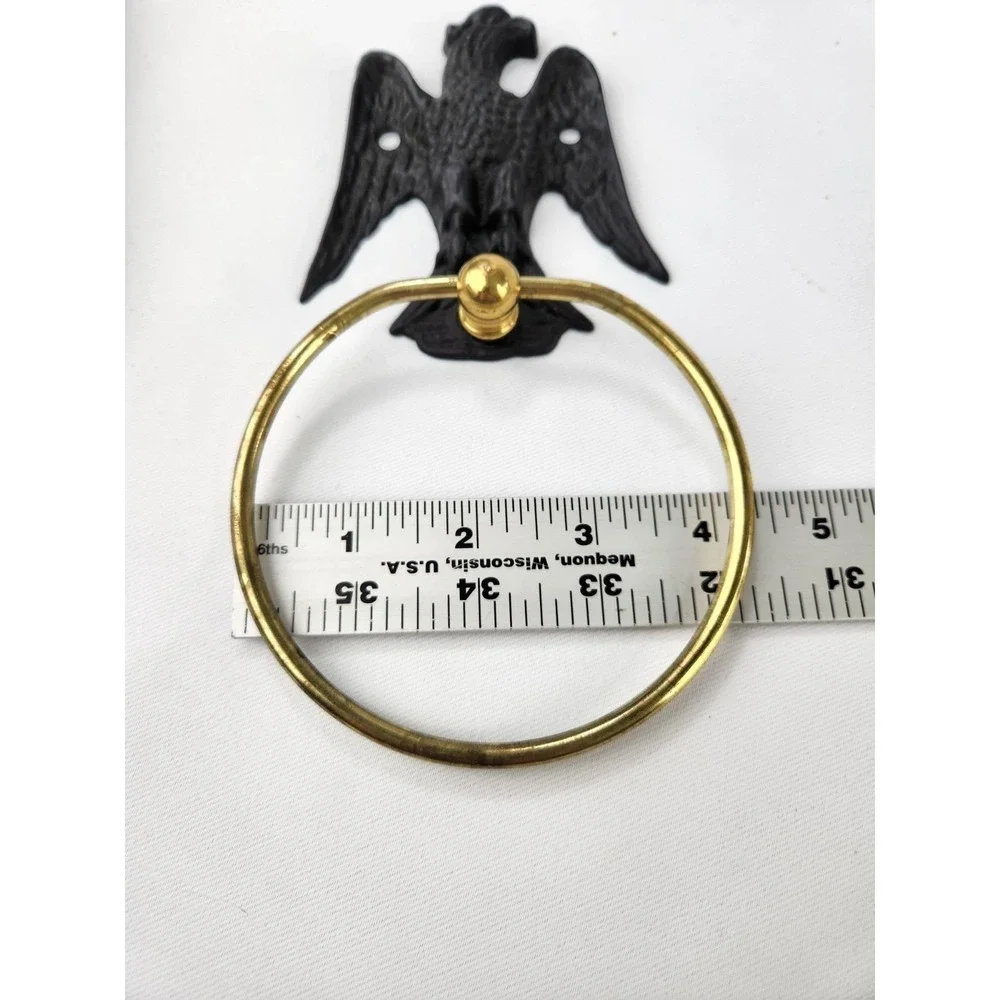 Eagle Emblem Cast‎ Aluminum Brass Door Knocker Vintage Wall Hanger Towel Holder